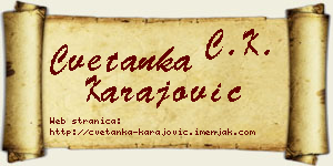 Cvetanka Karajović vizit kartica